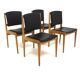 Set de 4 chaises scandinave en chêne, Karl Erik Ekselius, JOC, Suède, 1960