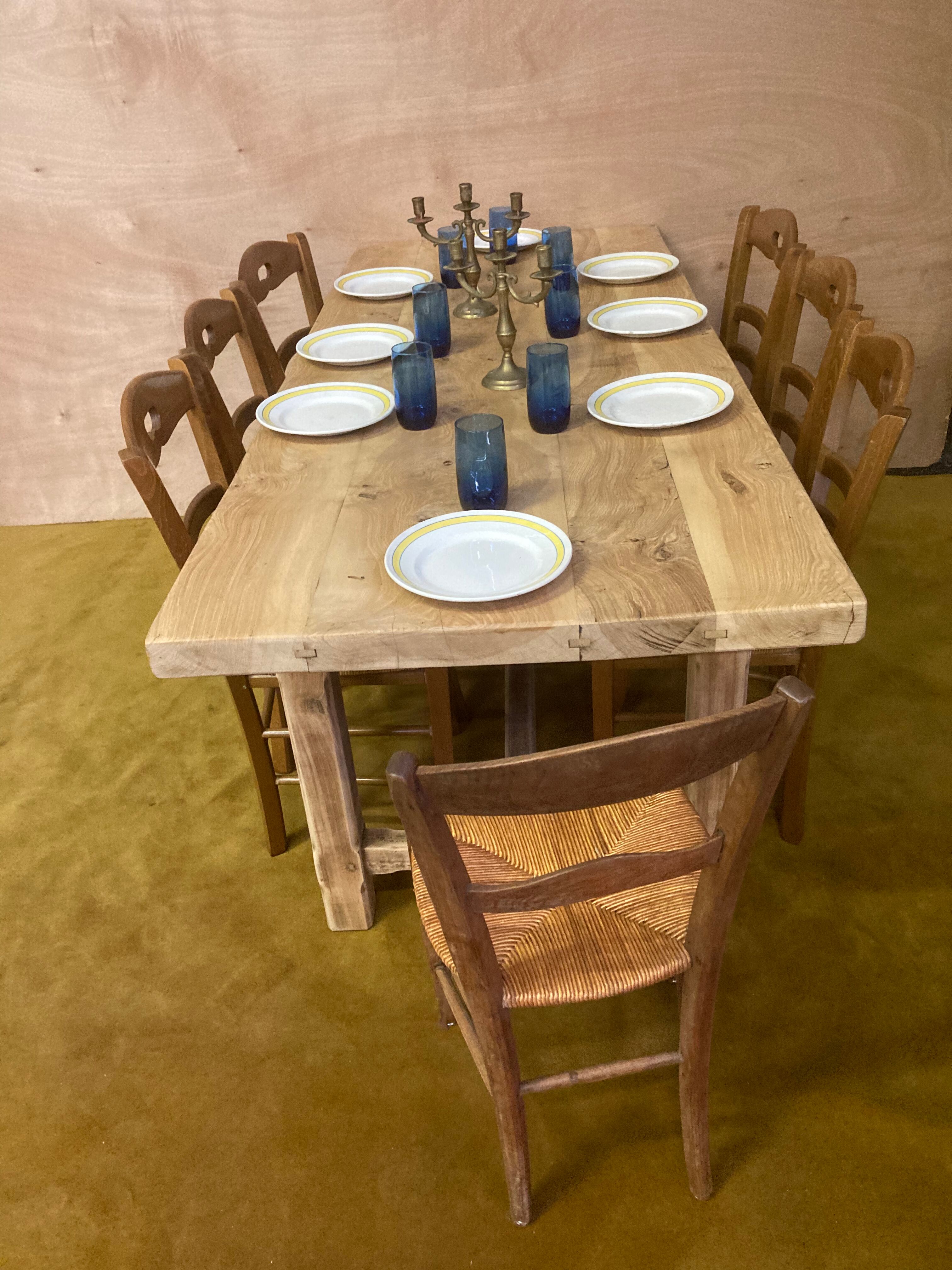 Farmhouse table bois brut