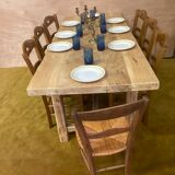 Table de ferme bois brut