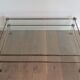 Large coffee table in plexiglass and chrome with a double glass top.