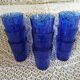 9 antique cobalt blue water glasses