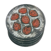 Set de 6 assiettes a huitre MBFA Pornic peintes a la main