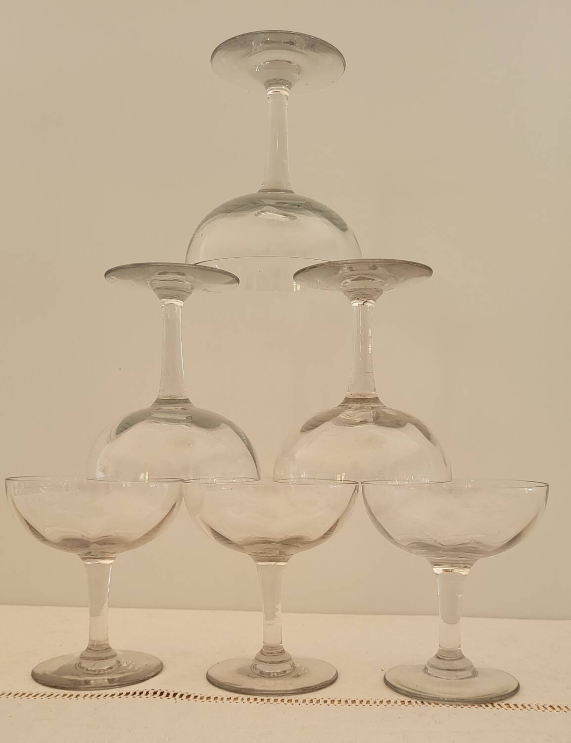 Coupes à champagne en verre brouillé