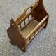 Magazine rack document holder in solid wood dark oak satin 45cm