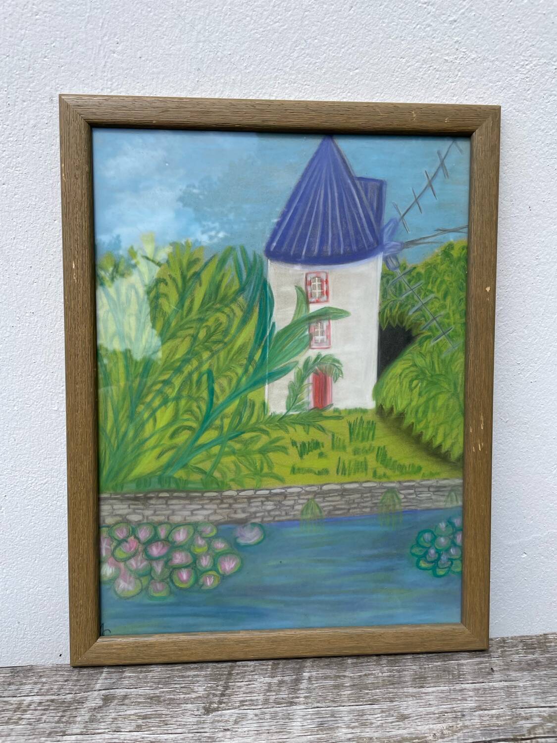 Tableau paysage moulin