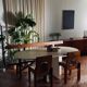 Table à manger Roche Bobois en travertin italien – Années 70/80