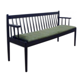 Banc à bâtons re-tapissé en velours