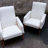 Pair of chairs 60s feet restored compass