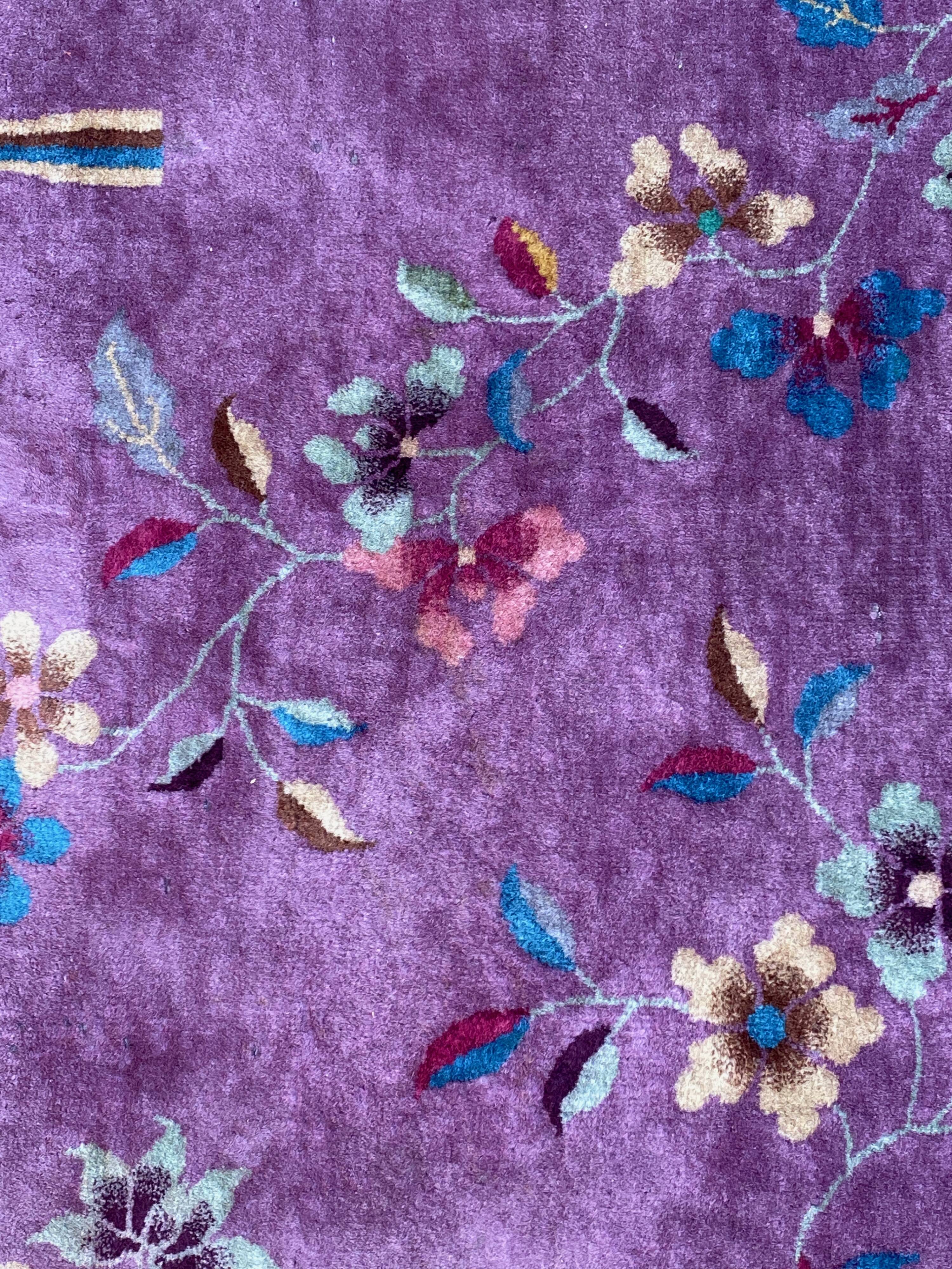 Chinese carpet in pure wool. Old 1920 . 272cm x 342cm
