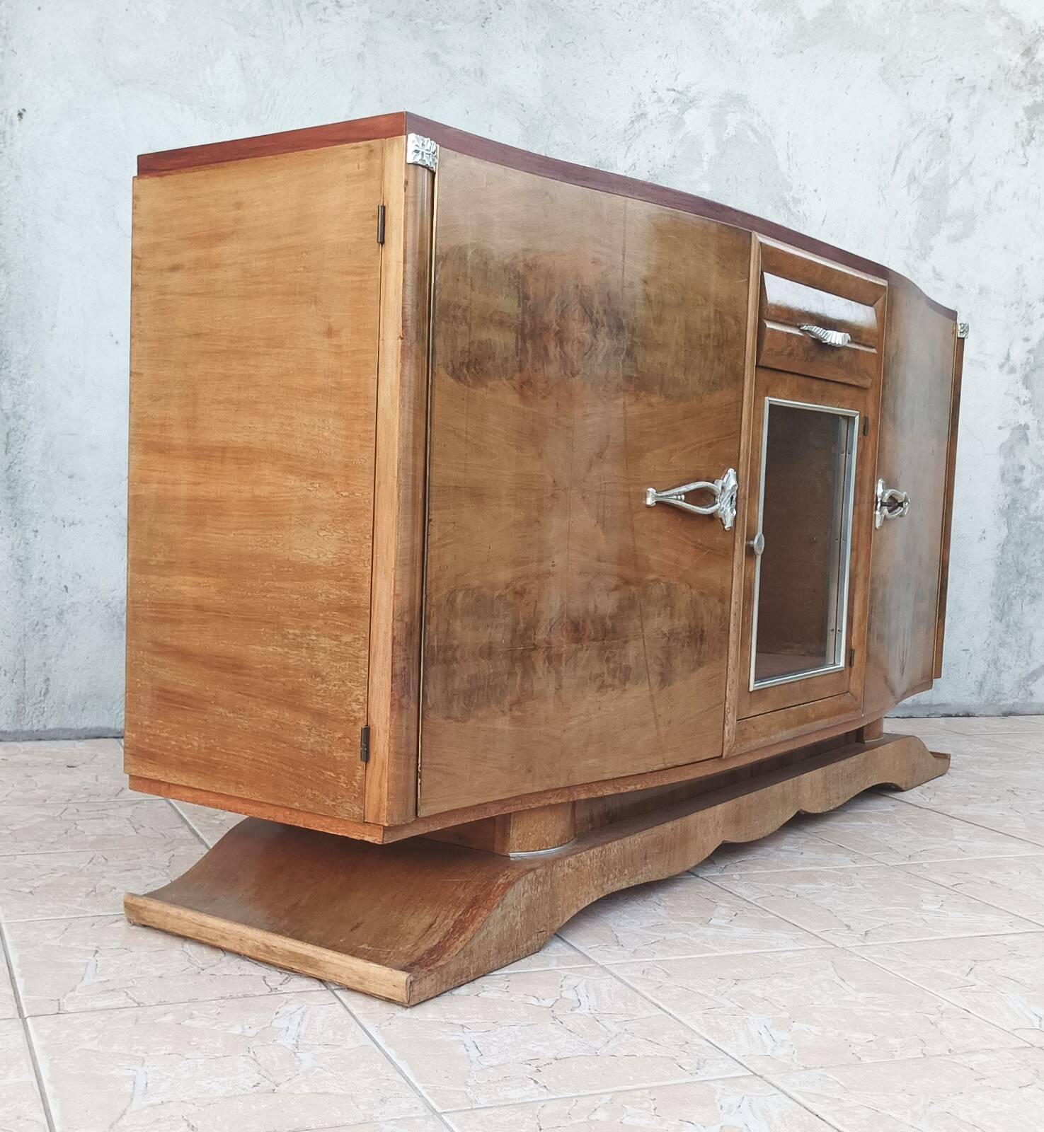 Art Deco walnut burl enfilade