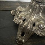 Silver metal candle holder