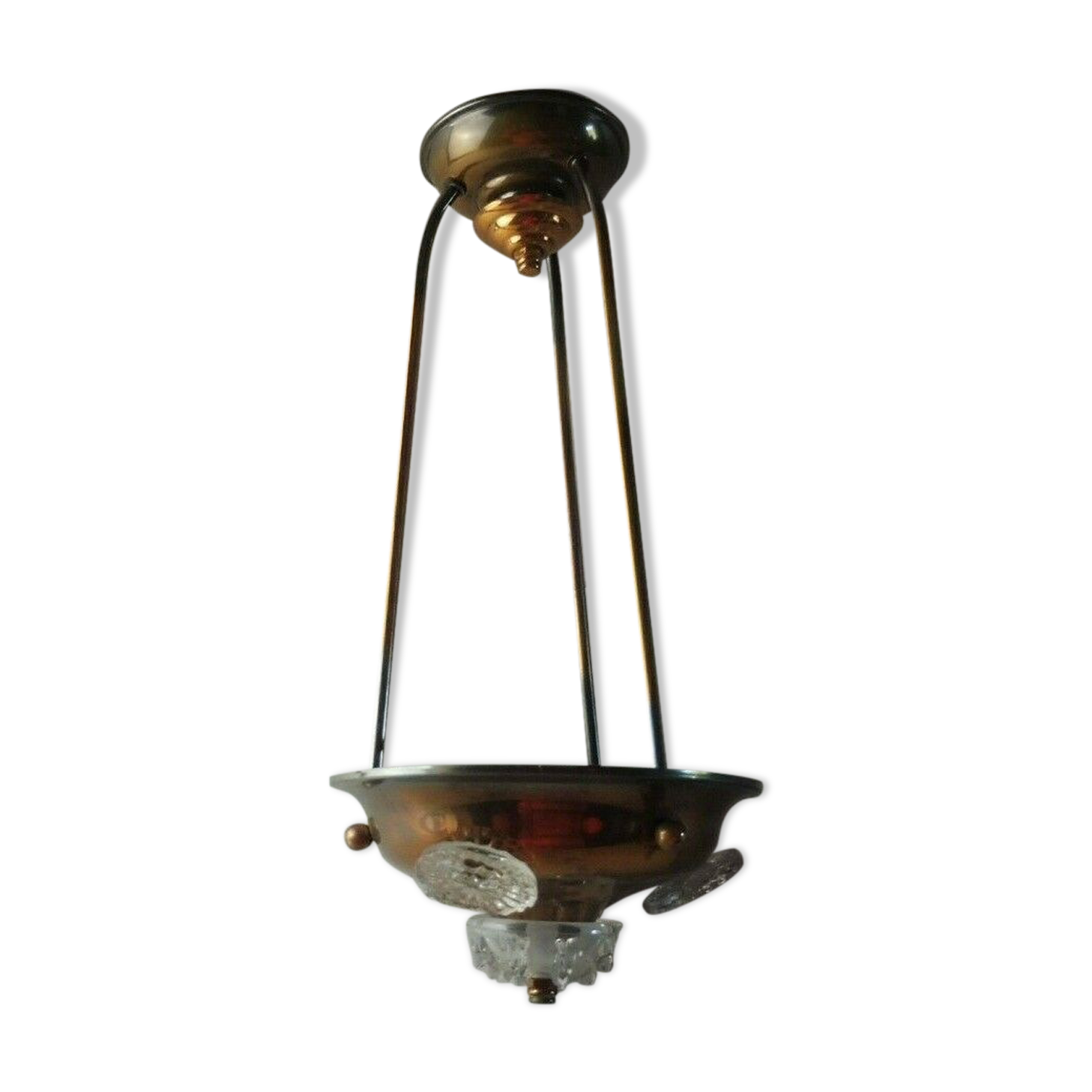 Old lamp suspension, brass, Ezan