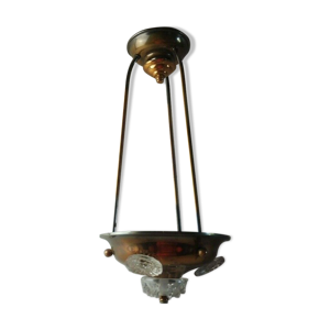 Ancienne lampe suspension, en laiton,