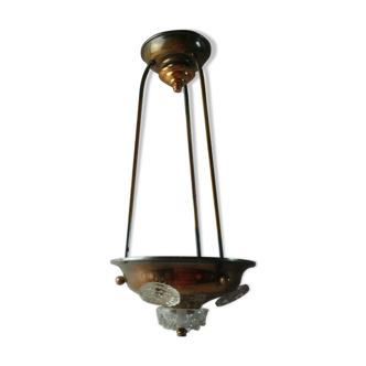 Ancienne lampe suspension, en laiton, Ezan
