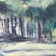 Gouache watercolor on paper by guy riou sous bois 1952 frame ceruse