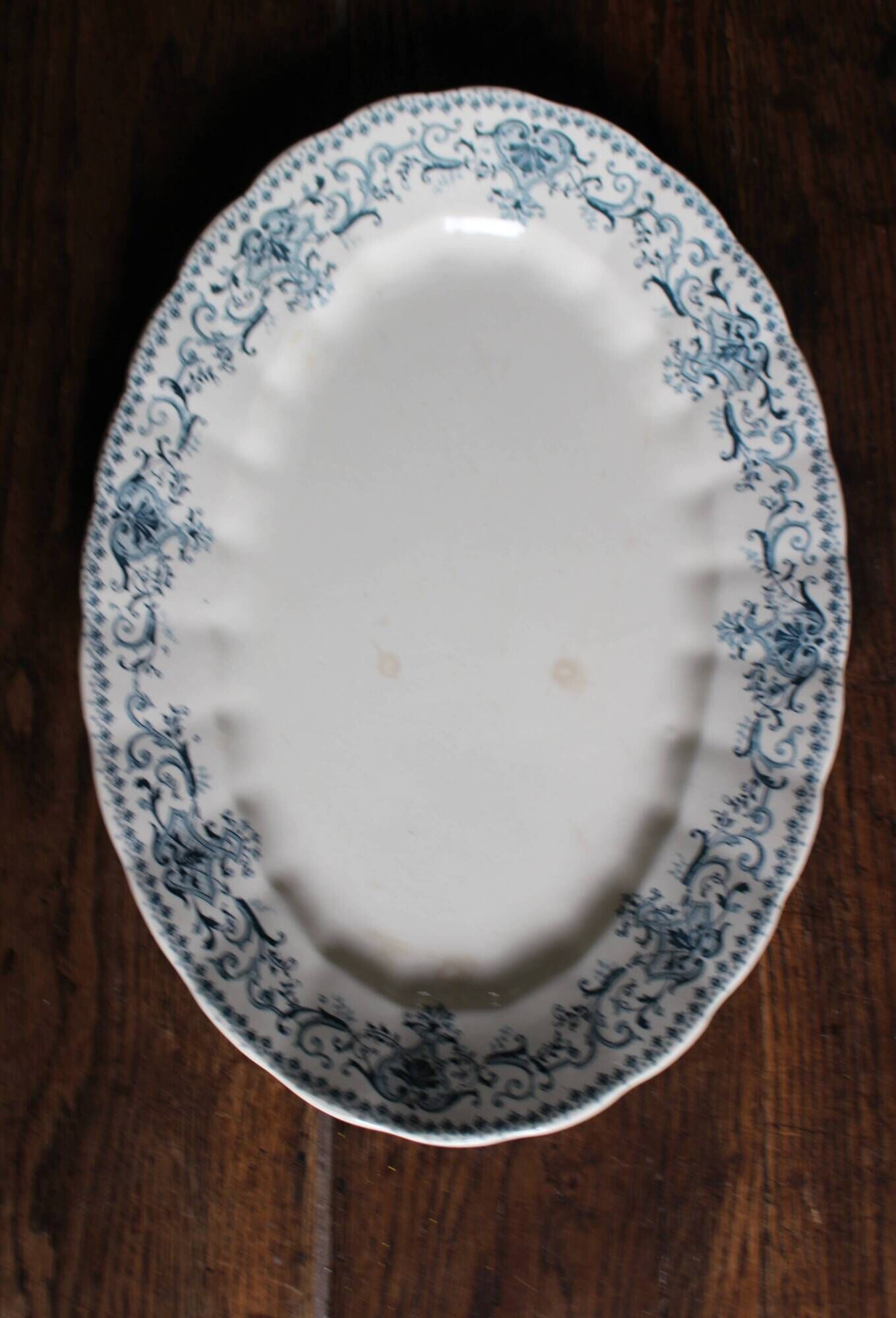 Plat ovale Terre de Fer Bleu Verdun HBC
