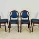 Set of 12 Baumann chairs, vintage, blue Skai seat.