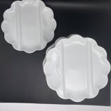Compartmentalized plates in white Limoges porcelain