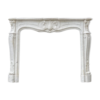 Louis XV style fireplace in Carrara marble