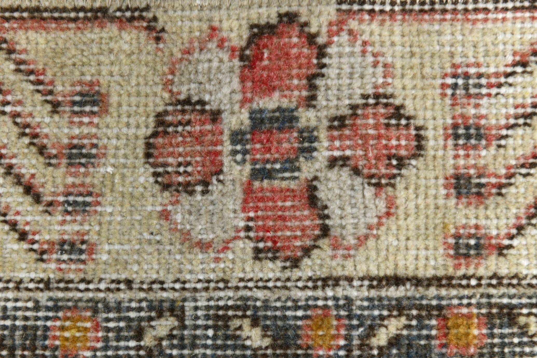 3x9 Vintage All-Over Floral Red Turkish Runner Rug, 92x286Cm