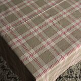 Vintage Red Beige Checkered Tablecloth