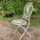 Foldable medallion garden chair from the 20th century in wrought iron with Heart motifs