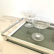Steel and smoked glass plateau MB Italy 1970s
