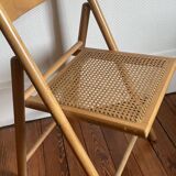 Vintage folding chair, rattan cane for Habitat, circa 70/80