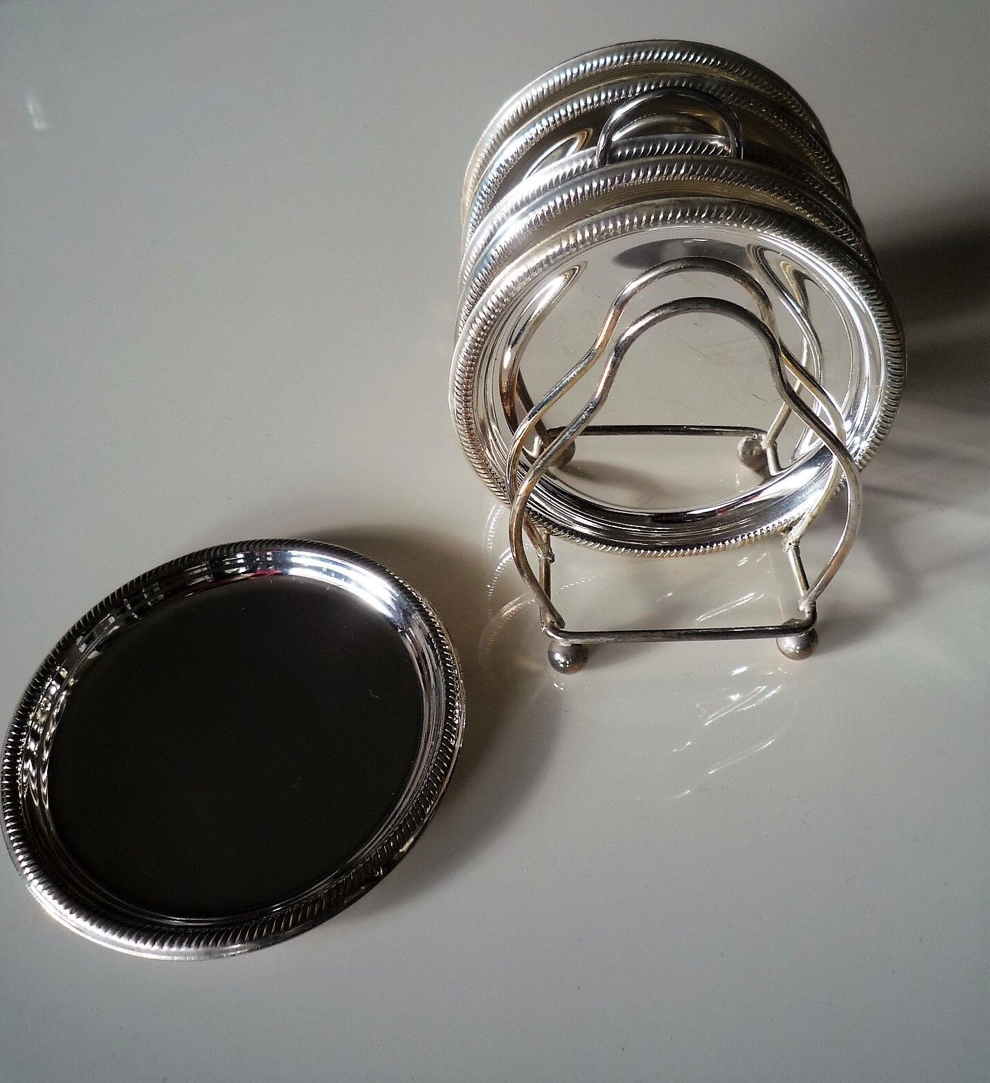 Silver metal coaster 80's