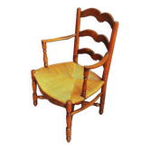 Fauteuil paillé ancien