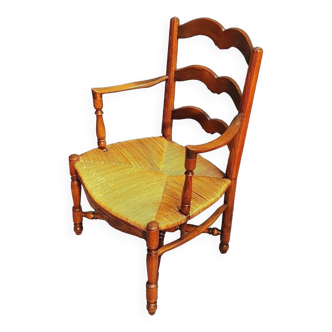 Fauteuil paillé ancien