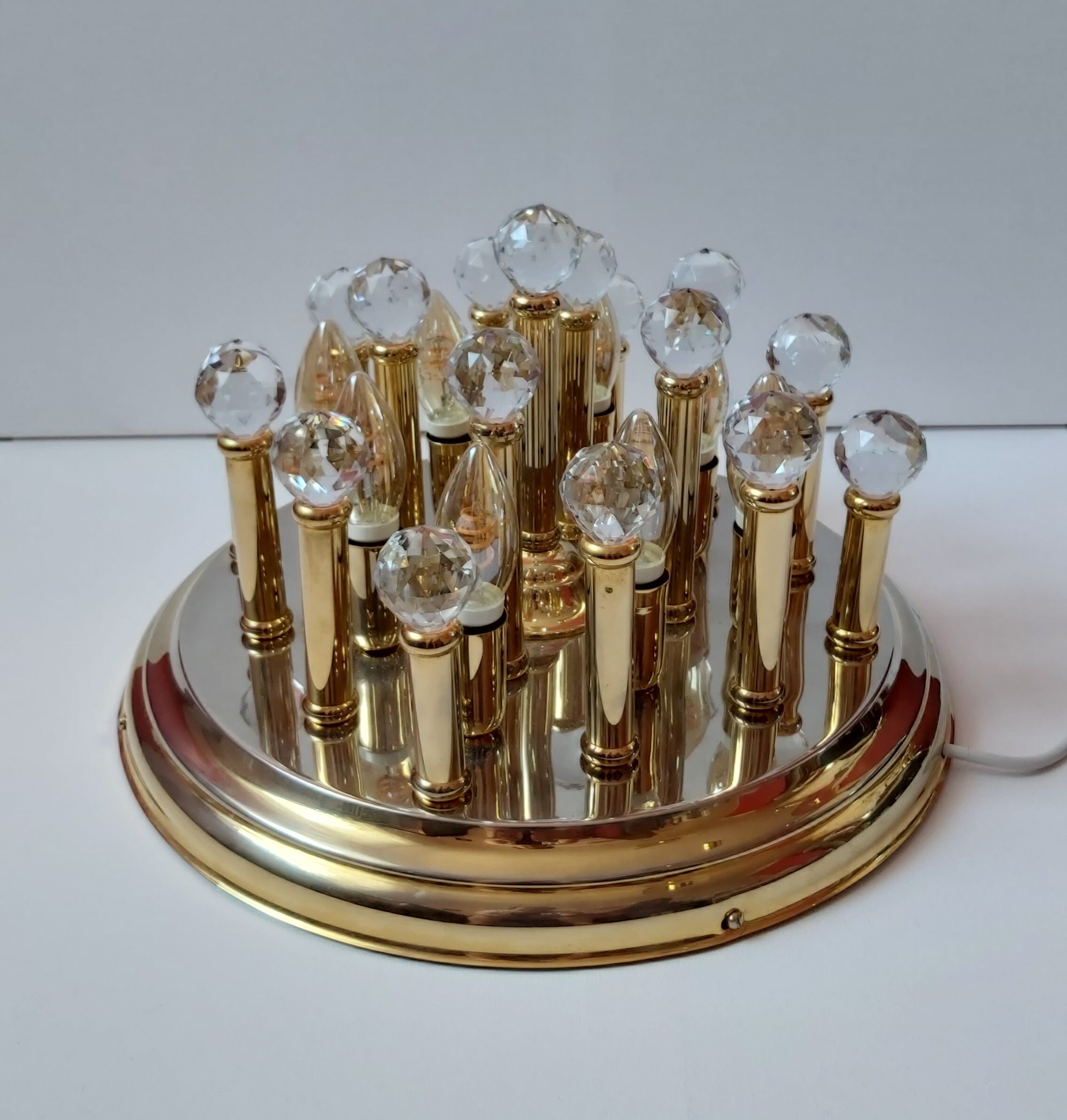 Brass plafond with Swarovski crystals, 1970s