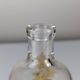 French Art Nouveau Uranium Glass Bottle with Applied Amber Leaves, c. 1900