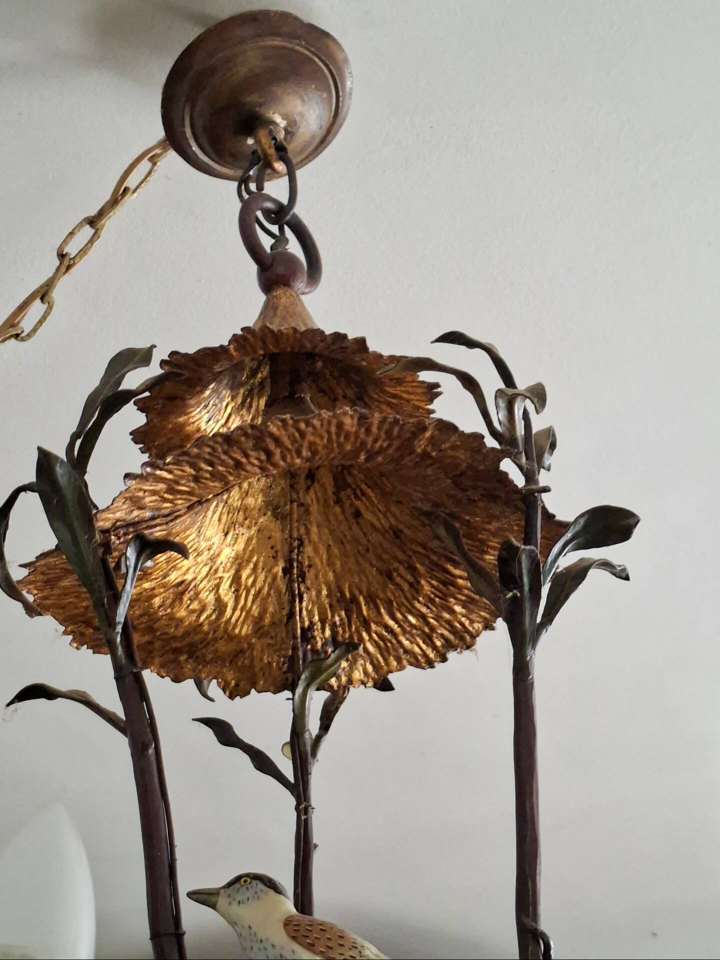 Lustre Naturaliste Aux Oiseaux, Fleurs Et Feuillages