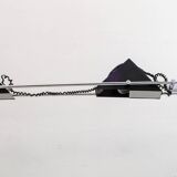 Mid-Century Modern Italian Steel and Travertine Floor Lamp, 1970s