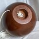 Lampe boule bois tourné vintage 1970