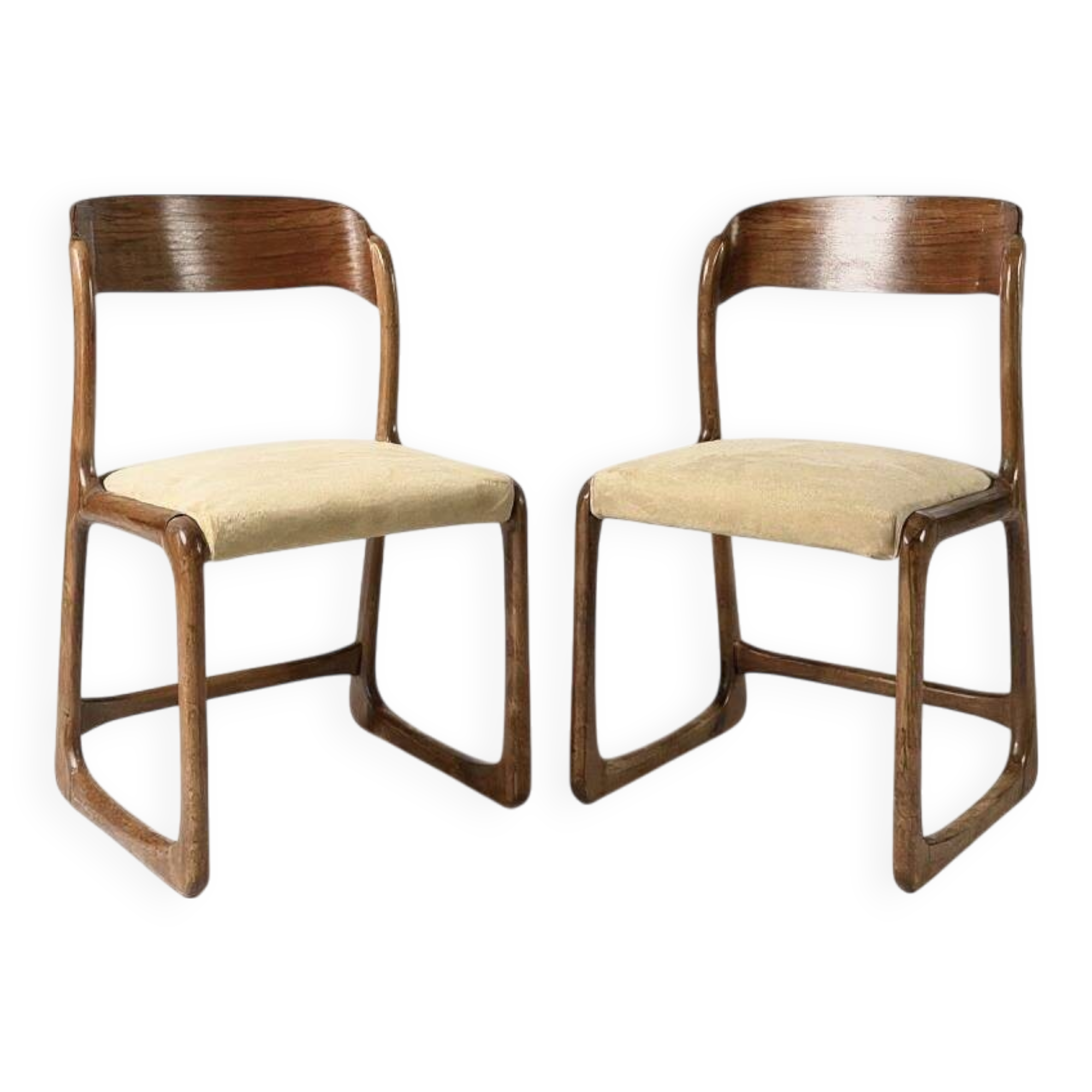 Paire de chaises traîneau Baumann