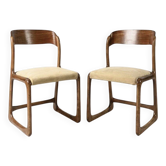 Paire de chaises traîneau Baumann