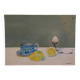 Oil on canvas still life by Nicole Legault La Tasse bleue 1980
