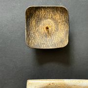 Hammered brass candle holder, brutalist design, 1970s