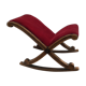 Wooden swing tabou/rest feet and dark red fabric dimension: H-38xL-54xPr-35cm-
