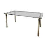 Glass and brass coffee table