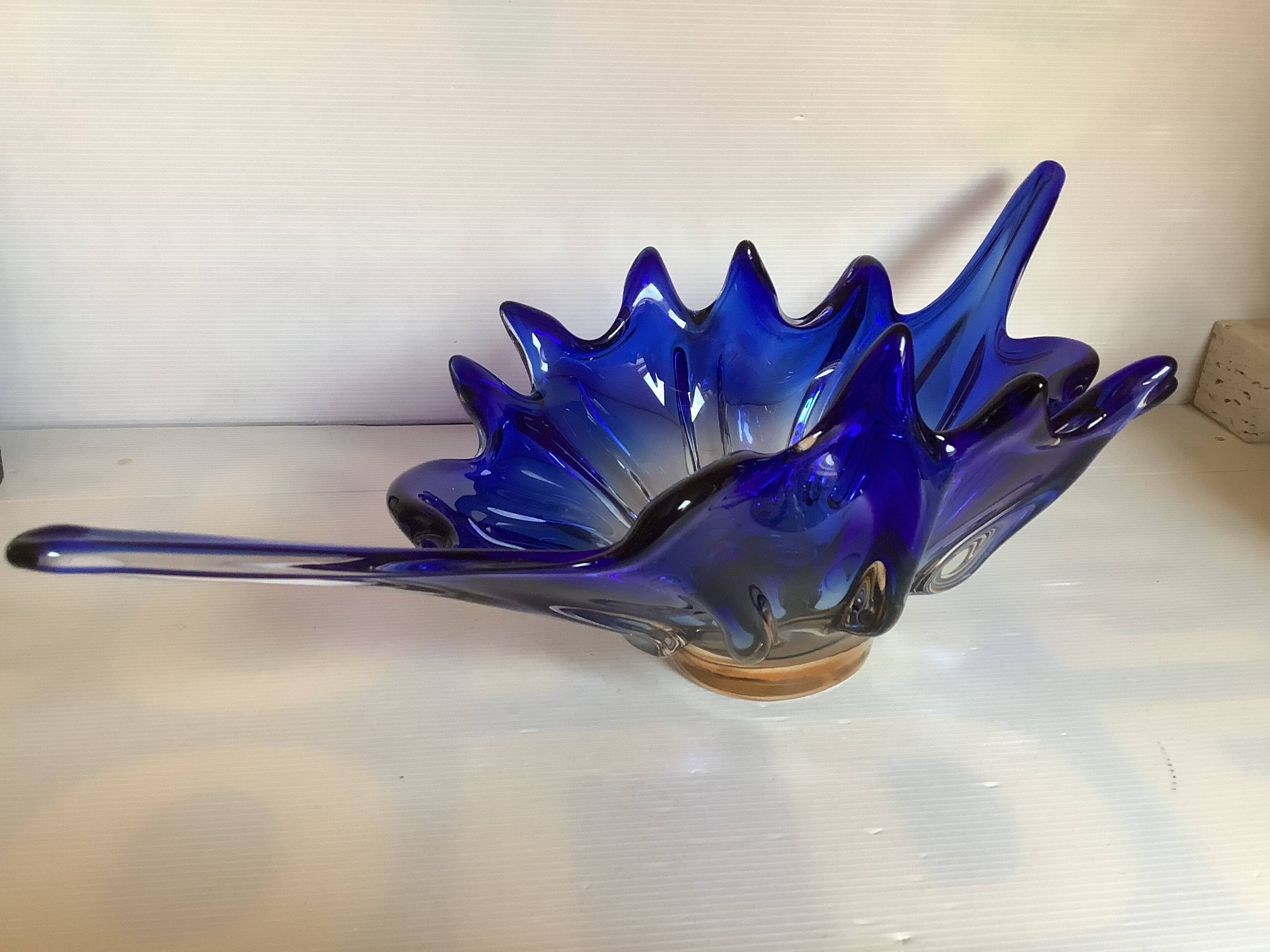 Large cobalt blue centerpiece