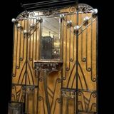 Maison Moutard: Monumental coat rack from the Art Nouveau period in wrought iron.