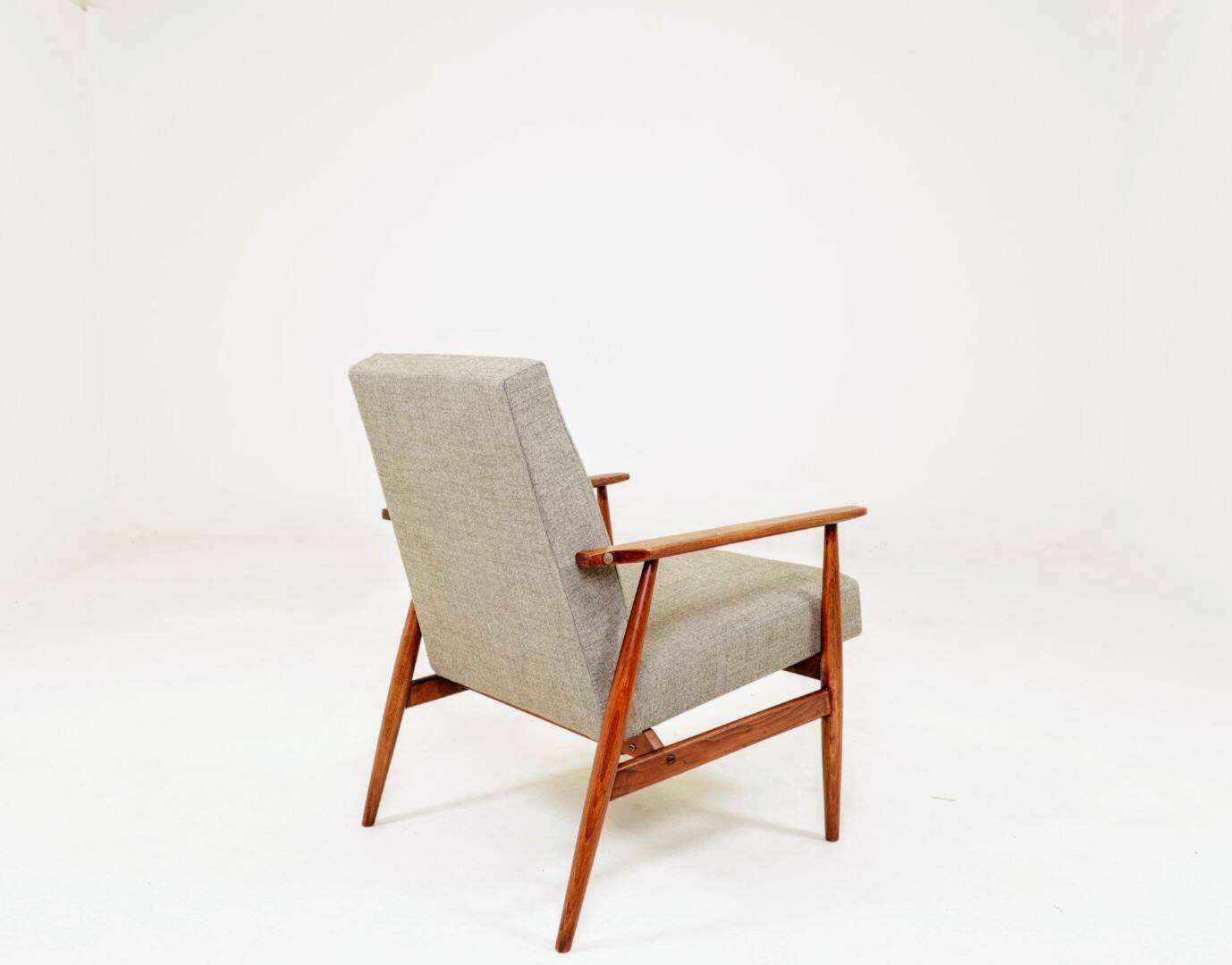 Beige mixed vintage armchair from the 1970s.