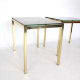 Pair of gilded metal side tables