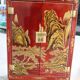 Chinese furniture 2 doors lacquered red and gold leaf decorations