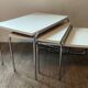 Trio of vintage nesting tables in Formica and chrome metal