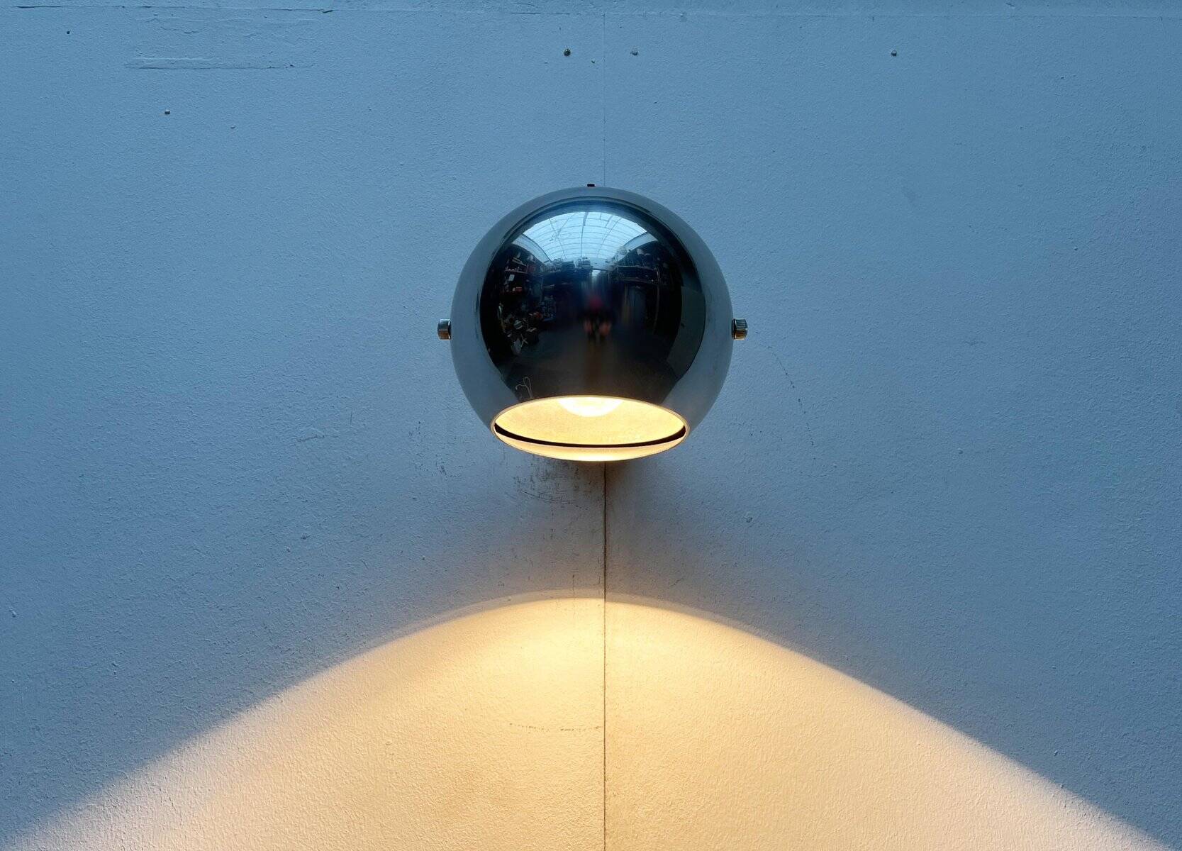 Wall lamp sphere model 48591 in mid-century Danish space style by Louis Poulsen, 1960s.