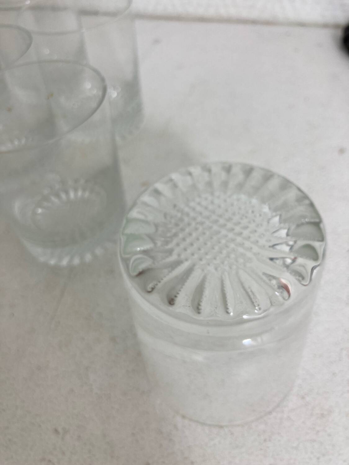 Set of 5 old crystal glasses